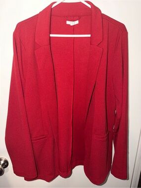 Maurices Red Open-Front Blazer Jacket